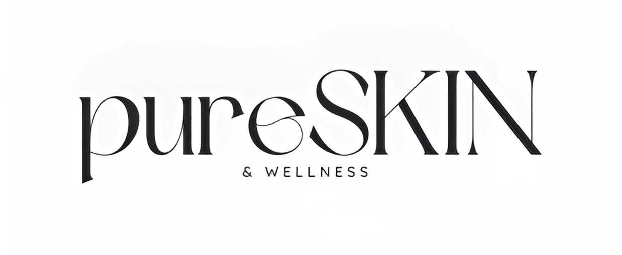 Black PureSkin logo on white background