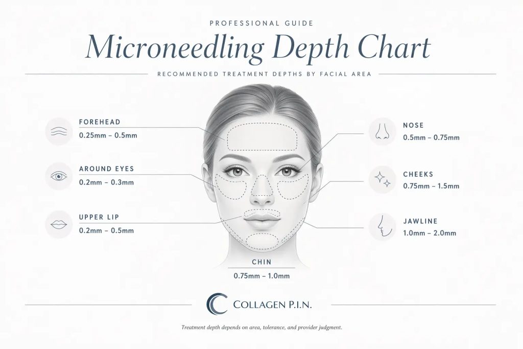 microneedling depth chart by collagenpin